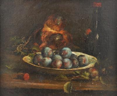 Appraisal: Antoine Vollon French - Still Life with Plums Oil on