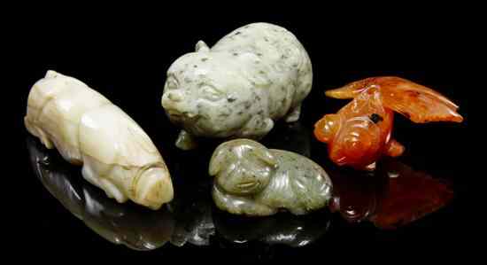 Appraisal: A Group of Four Chinese Hardstone Articles comprised of an