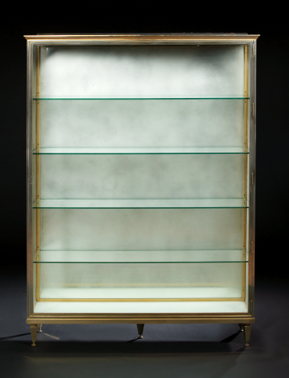 Appraisal: Art Deco Gilt-Metal Display Case early th century in the