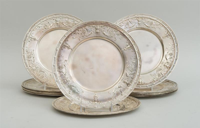 Appraisal: SET OF TWELVE J E CALDWELL CO SILVER SERVICE PLATES