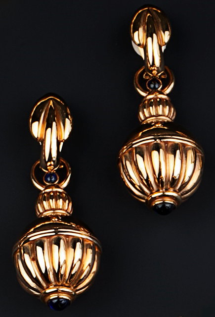 Appraisal: A PAIR OF GEM SET EAR PENDANTS BY OCTAVIO SARDA