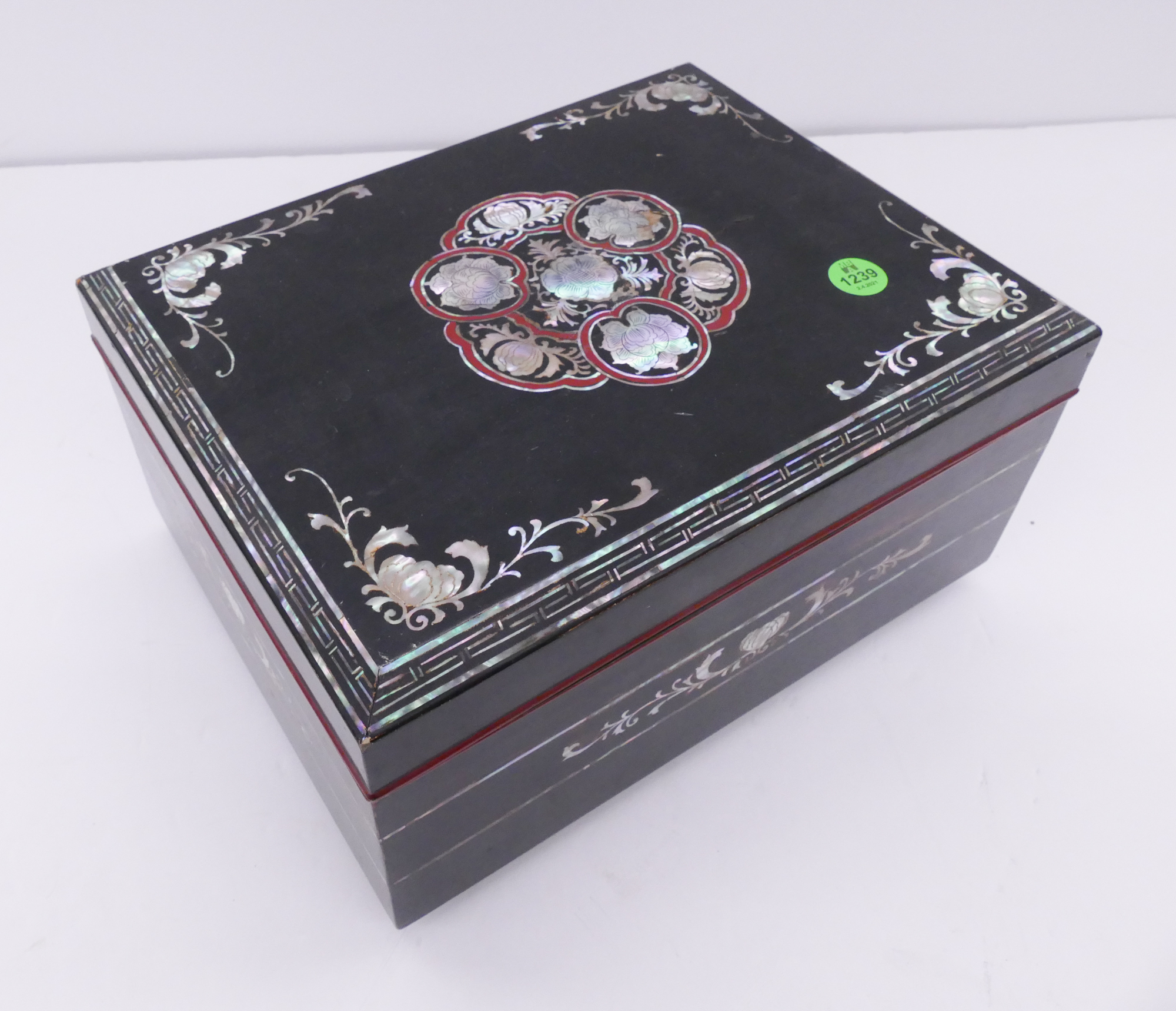 Appraisal: Old Vietnamese MOP Lacquered Box- x ''