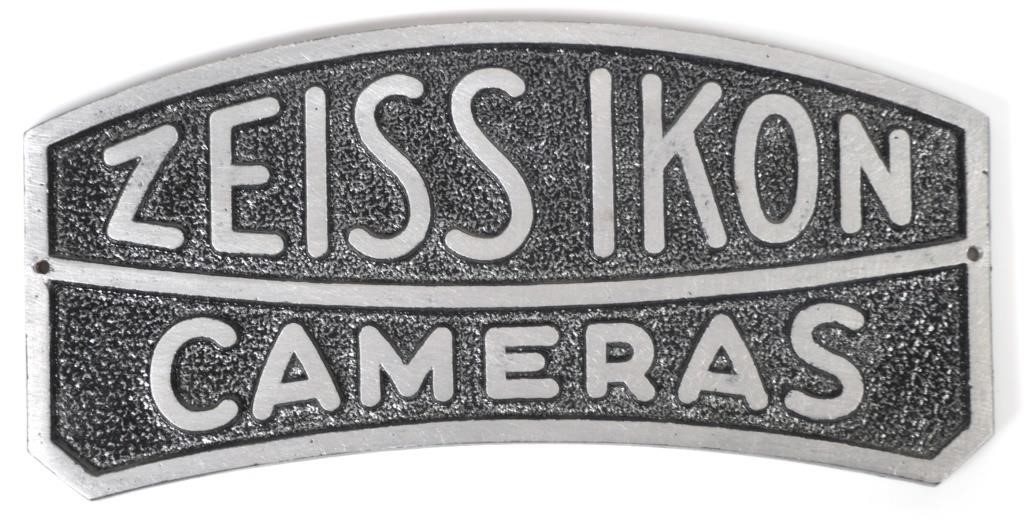 Appraisal: Zeiss Ikon Cameras plaque style metal dealer advertising sign Logo