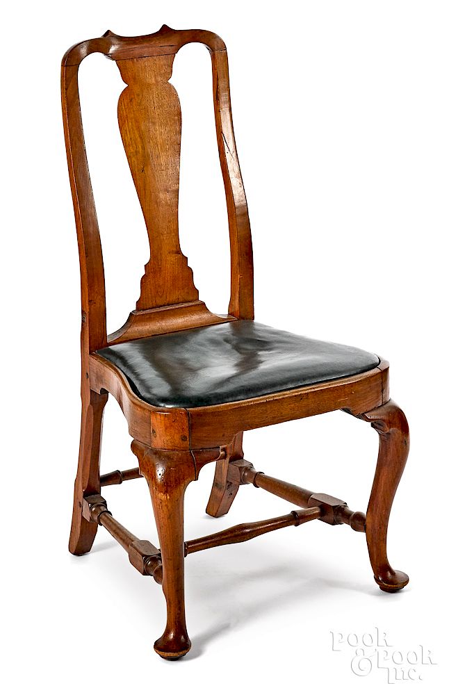 Appraisal: Massachusetts Queen Anne walnut dining chair Exclusive on Bidsquare Massachusetts