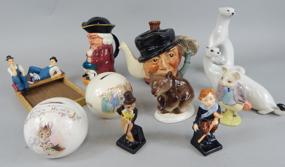 Appraisal: Miscellaneous ceramics to include two Russian ferret or stoat figures