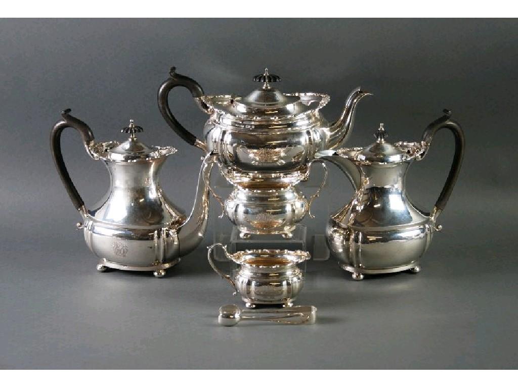 Appraisal: GEORGIAN STYLE TEA AND COFFEE SERVICE OF FIVE PIECES rounded