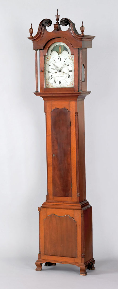 Appraisal: York Pennsylvania Chippendale walnut tall case clock ca the broken