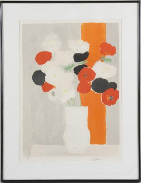 Appraisal: Bernard Cathelin Fr - Still Life color lithograph signed in