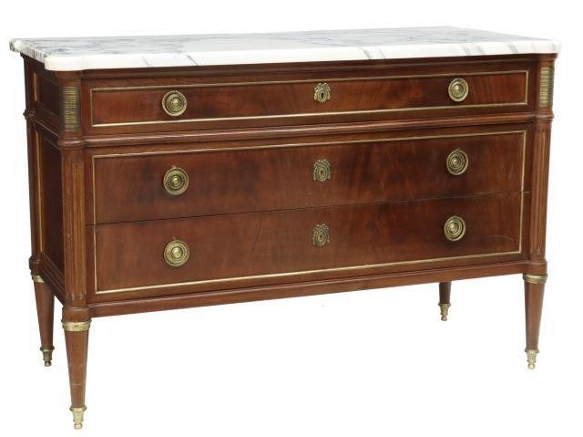 Appraisal: French Louis XVI style mahogany commode late th early th