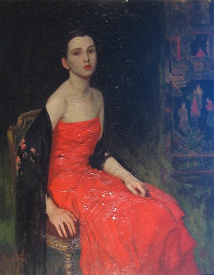 Appraisal: GEORGE GIBBS american - PORTRAIT OF SALLY GIBBS MCCLURE IN