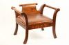 Appraisal: STOOL - th c mahogany stool with rolled back and