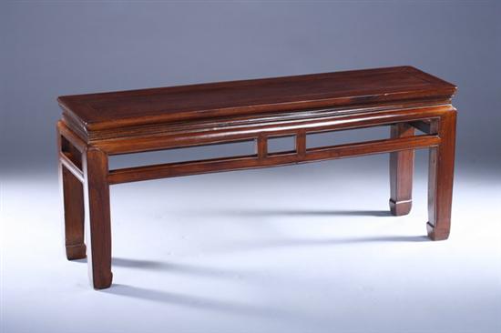 Appraisal: CHINESE PEACH WOOD BENCH th century - in x in