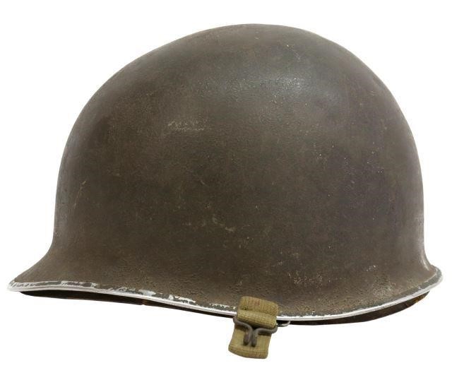 Appraisal: U S Model M WWII helmet front rim seam fixed