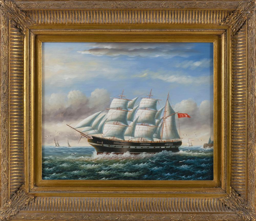 Appraisal: PORTRAIT OF A CLIPPER SHIP TH CENTURY OIL ON PANEL