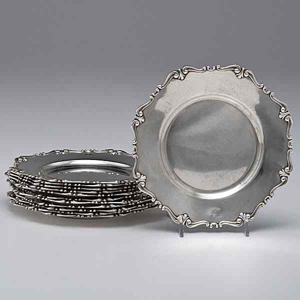 Appraisal: Sterling Butter Plates th century a group of twelve sterling