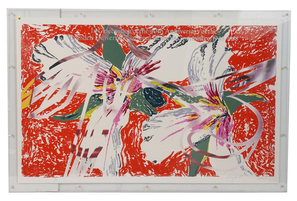 Appraisal: JAMES ROSENQUIST SILKSCREEN ON PAPERJames Rosenquist silkscreen honoring the Brandeis