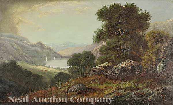 Appraisal: Hudson River School mid- th c The Hudson River Among