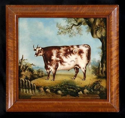 Appraisal: ENGLISH SCHOOL DURHAM STEER Oil on canvas x in relined