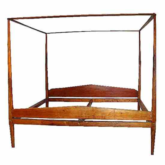 Appraisal: An American Maple Tester Bed th century comprising four faceted