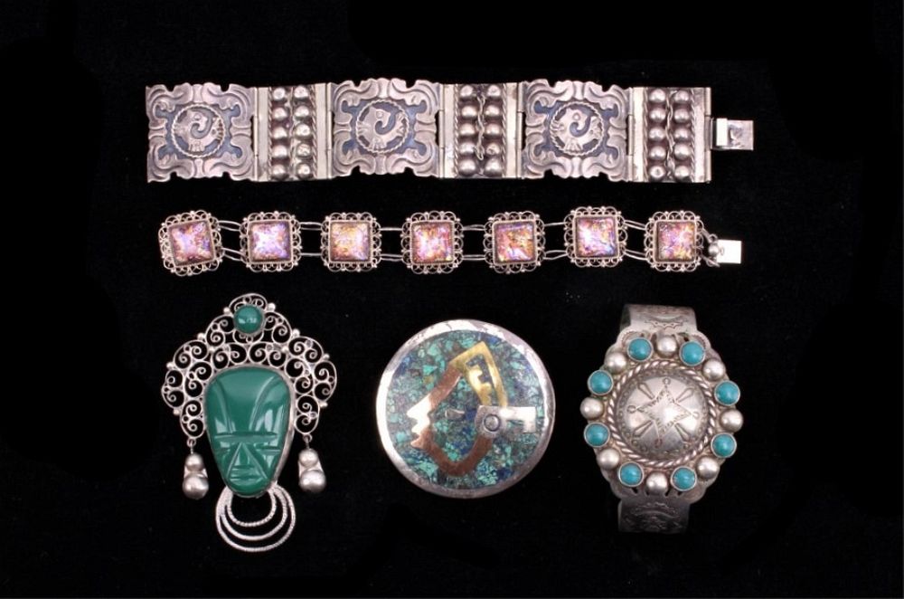 Appraisal: Sterling Various Pin Bracelet Collection Included in this lot is