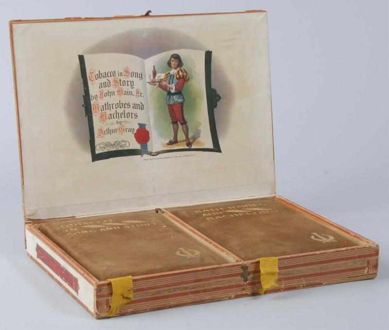 Appraisal: Pair of Leather Bound Tobacco Smoking Books Description Circa Gorgeous