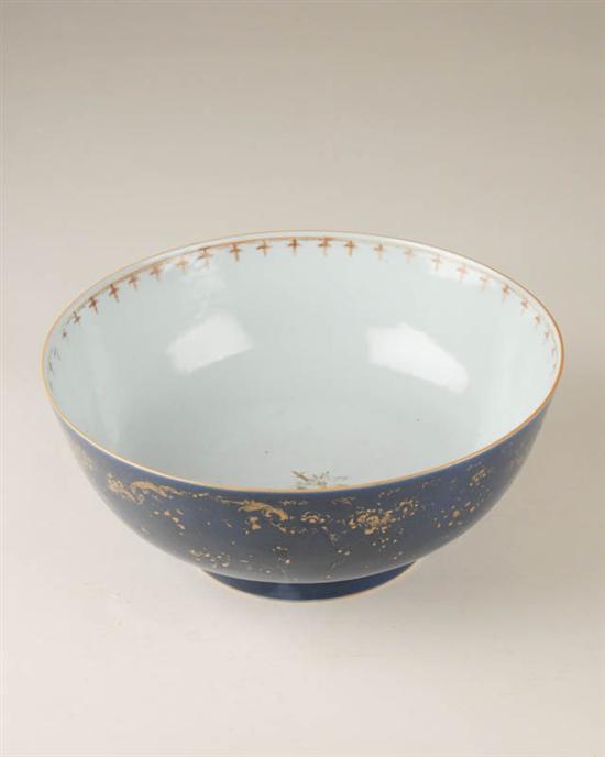 Appraisal: A Chinese Export Porcelain Punch Bowl probably th C Qianlong