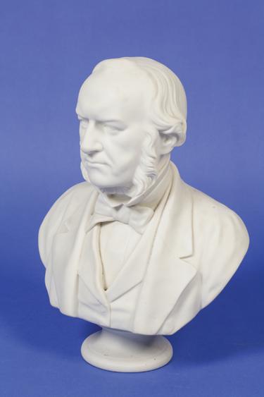 Appraisal: A VICTORIAN PARIAN WARE BUST OF GLADSTONE impressed marks and