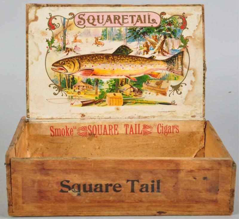 Appraisal: Squaretail Cigar Box Very rare box Interior label has strong