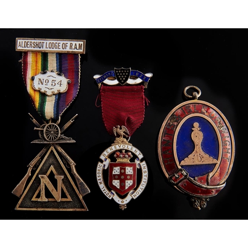 Appraisal: A Masonic silver gilt jewel Aldershot Lodge of RAM a