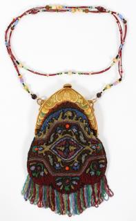 Appraisal: VINTAGE STYLE MULTI-COLOR BEADED BAG W Having a beaded link