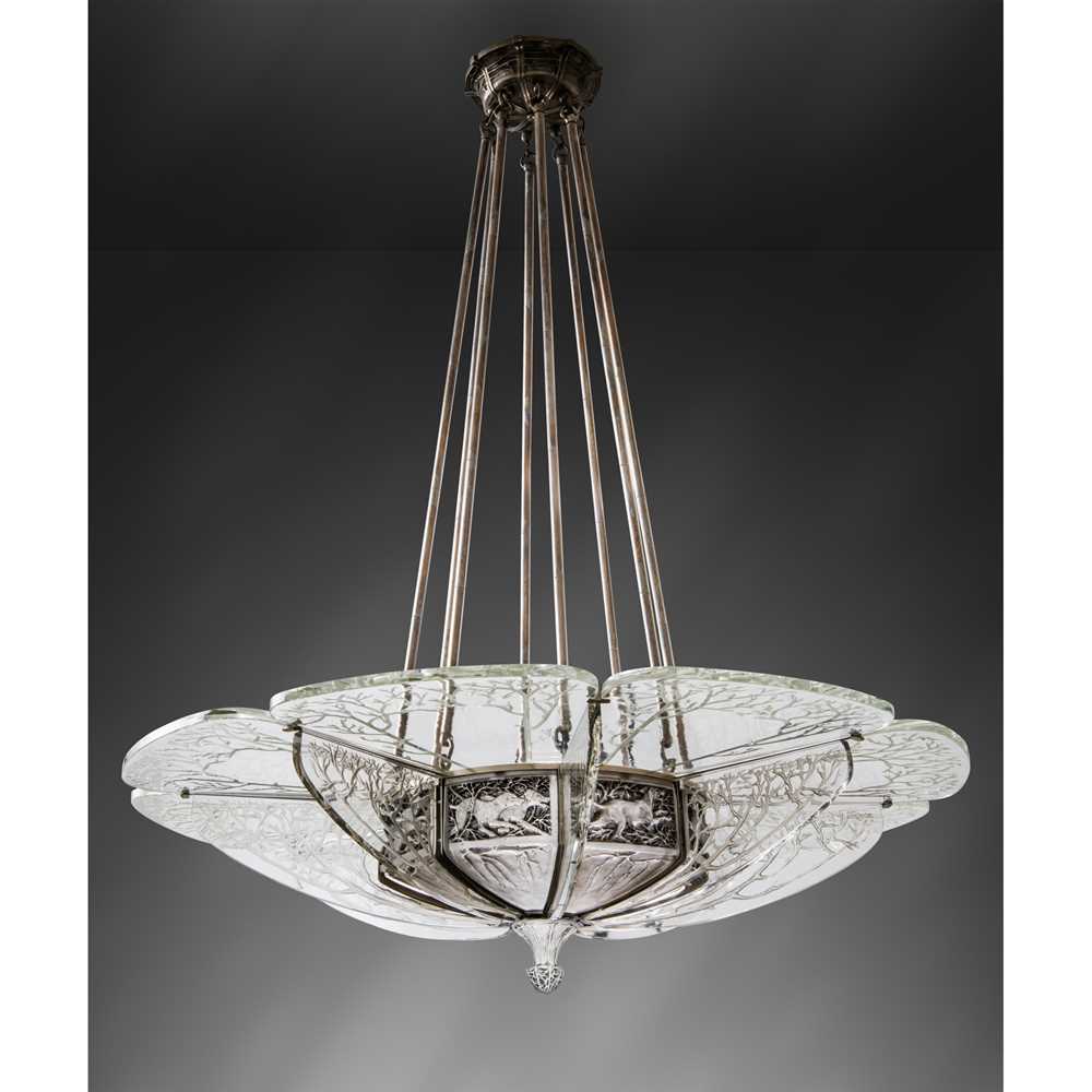 Appraisal: REN LALIQUE FRENCH - LA CHASSE CHANDELIER NO designed clear