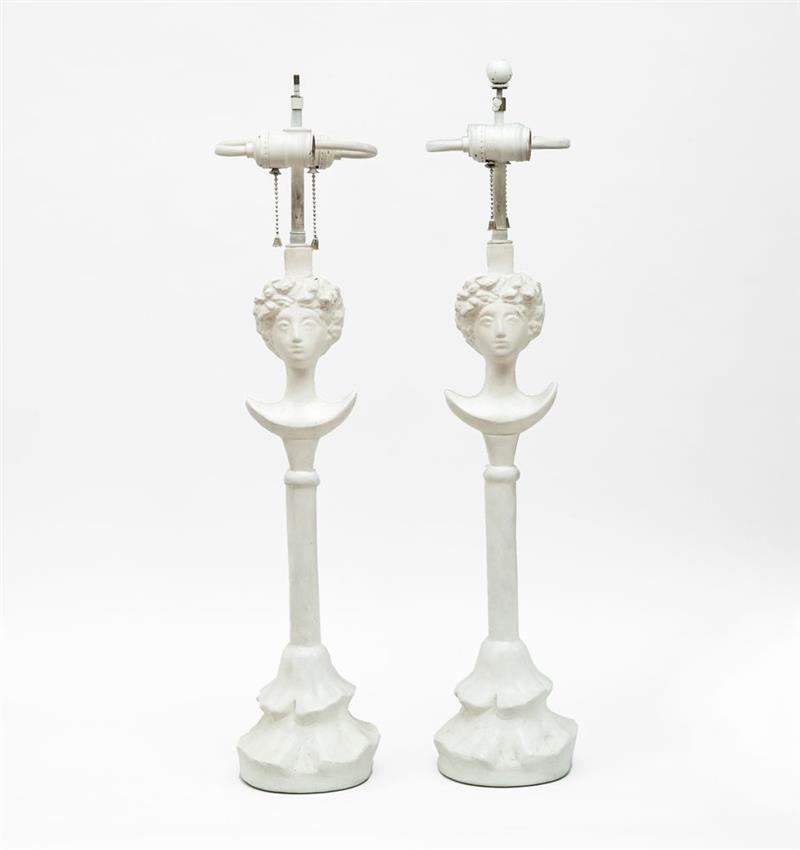 Appraisal: AFTER ALBERTO GIACOMETTI FOR JEAN MICHEL FRANK PAIR OF TETE