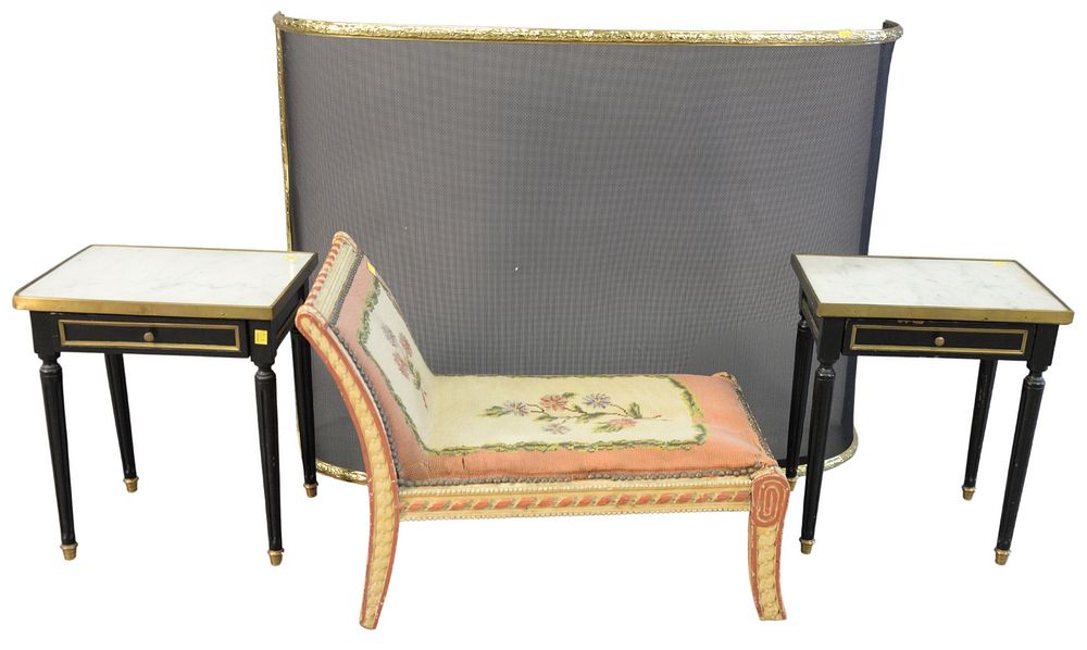 Appraisal: Four Piece Lot to include Louis XVI style black one