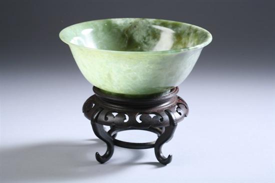 Appraisal: CHINESE SPINACH JADE BOWL - in diam