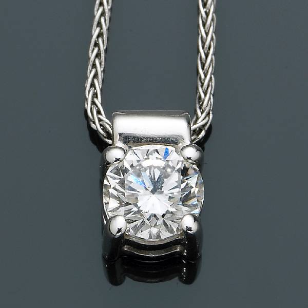 Appraisal: A diamond pendant necklace Vera Wang featuring a round brilliant-cut