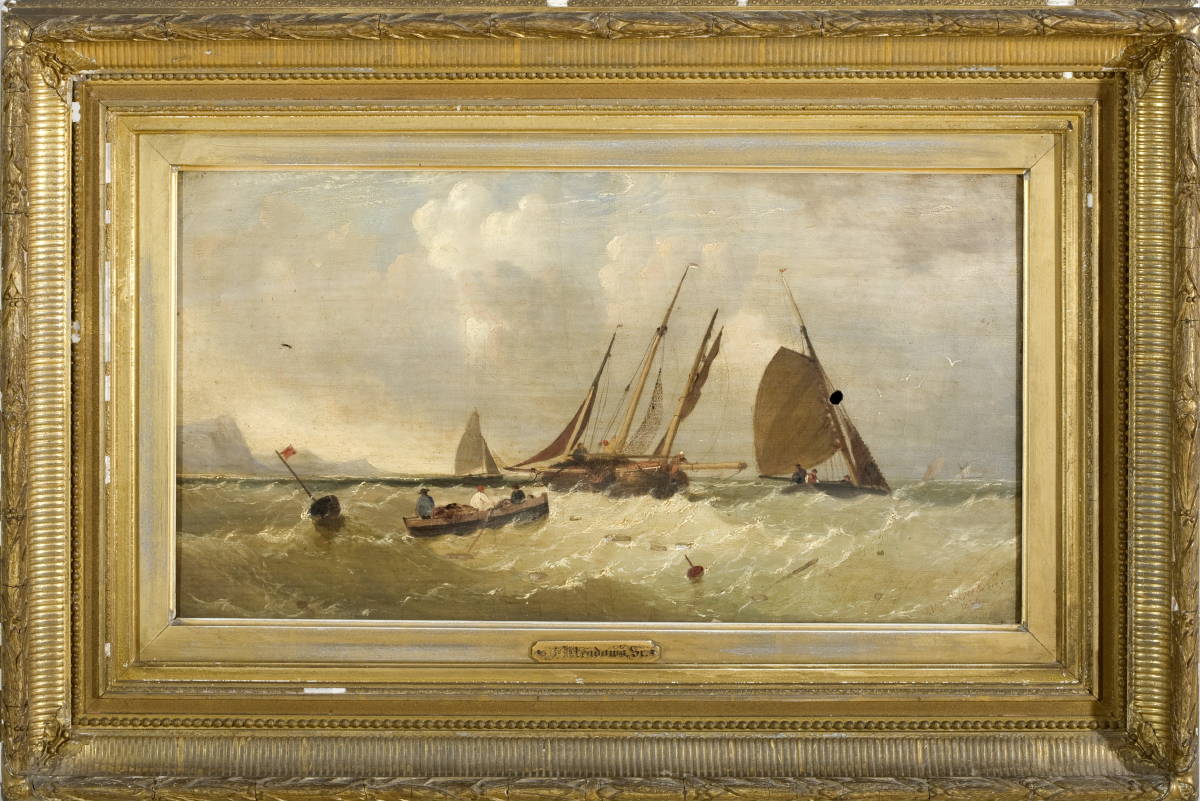 Appraisal: JAMES MEADOWS SR BRITISH - FISHERMEN HAULING THEIR NETS Oil