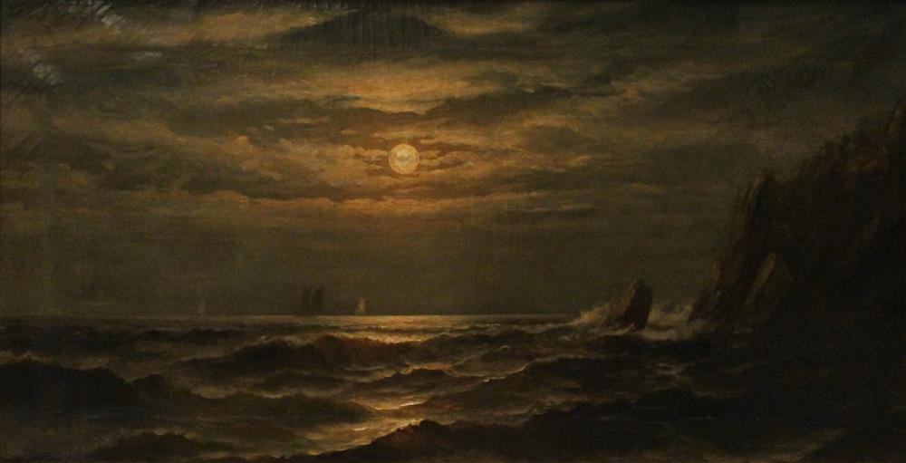 Appraisal: JONATHAN BRADLEY MORSE BRITISH - ROCKY COAST IN THE MOONLIGHT