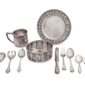 Appraisal: A Collection of American and Danish Silver Children's Flatware and