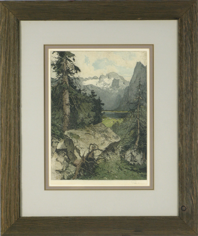 Appraisal: JOSEF EIDENBERGER ETCHING AND AQUATINT Austria - titled Dachstein View