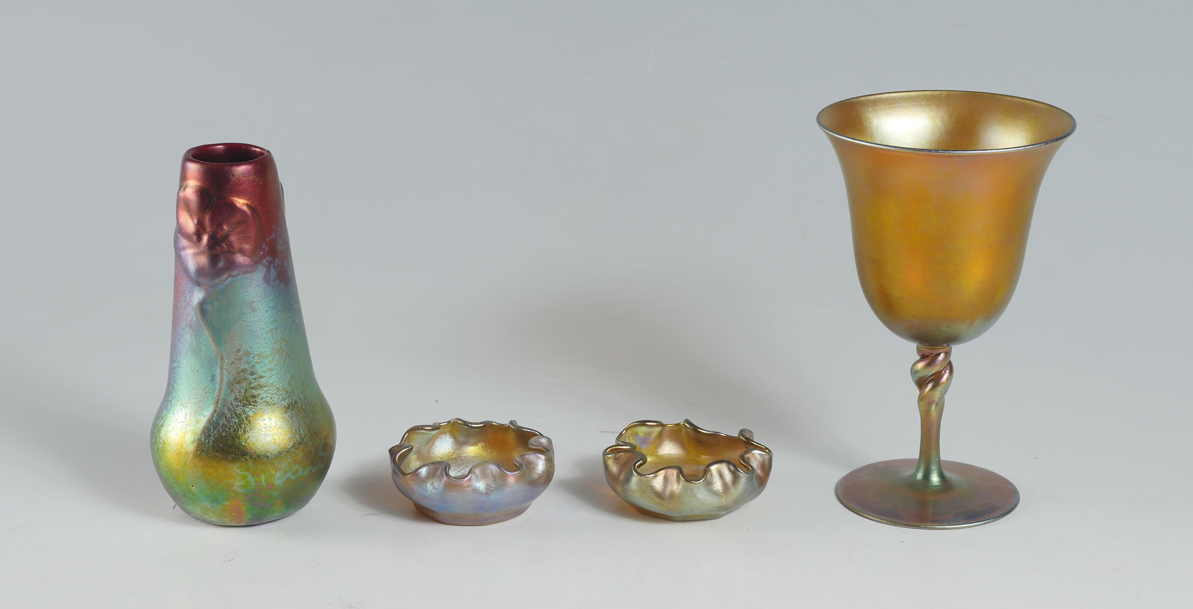 Appraisal: PC WELLER SICCARD TIFFANY STEUBEN ART GLASS COLLECTION Comprising -