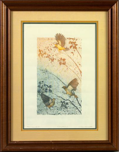 Appraisal: William Marlow American Contemporary Fun with Birds chromolithograph signed and