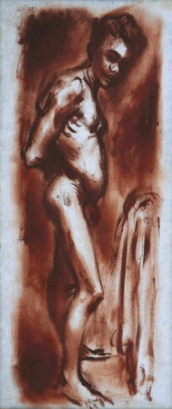 Appraisal: William Dobell - Nude Study circa oil on paper bears