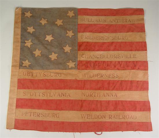 Appraisal: Reproduction Civil War Veterans Flag Commemorating the th New York