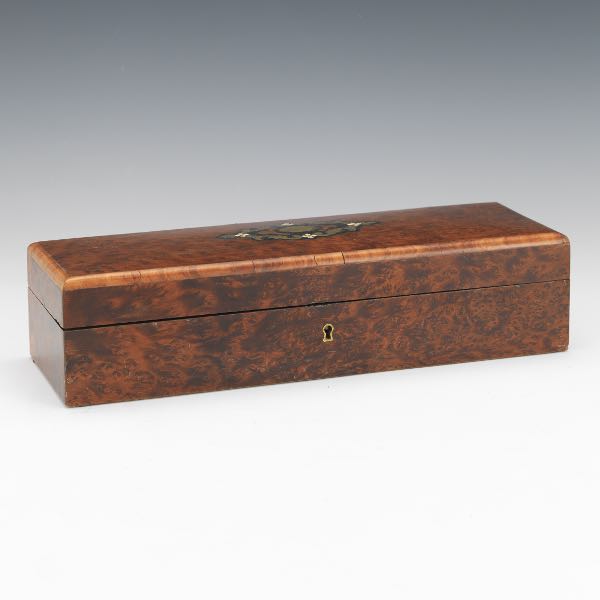 Appraisal: Burl Wood Glove Box H x W x D Burl