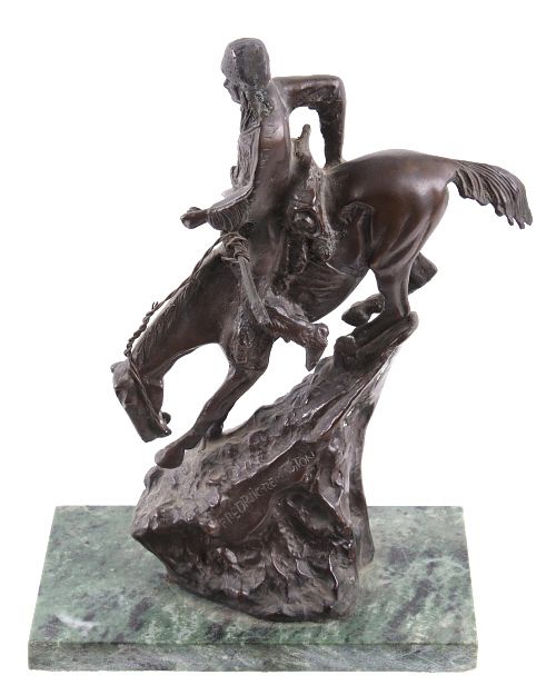 Appraisal: Frederic Remington Mountain Man Bronze Sculpture Included in this lot