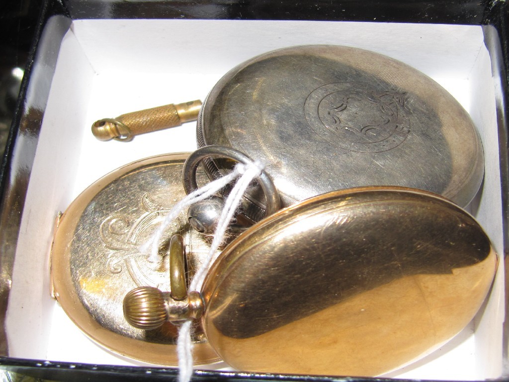 Appraisal: Lot comprising silver and rolled gold pocket watches and a