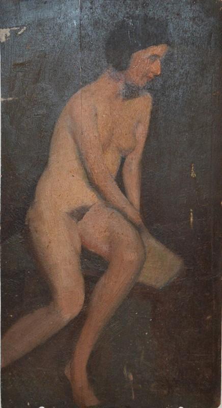 Appraisal: ARTIST UNKNOWN NUDE OIL ON BOARD