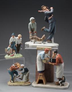 Appraisal: Gorham Norman Rockwell porcelain figurines Group of four Gorham limited