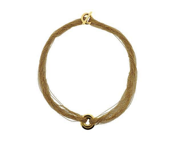 Appraisal: Tiffany Co K Gold Mesh Circle Necklace METAL K Gold