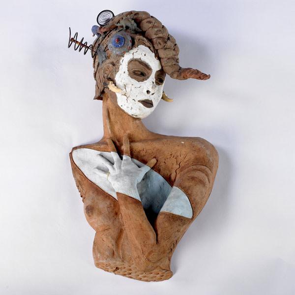 Appraisal: ARTHUR GONZALEZ Time Traveler sculptural ceramic bust Signed Gonzalez Provenance